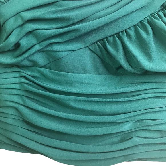 Self-Portrait Blouse Womens 10 Green Gathered Top Long Sleeves V-Neck Back Zip - Picture 9 of 12